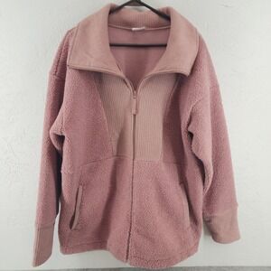 Columbia XL | Mauve Pink High Pile Sherpa Fleece Full Zip Jacket Womens